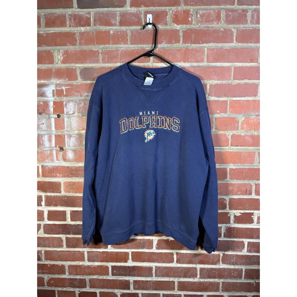Vintage Y2k Miami Dolphins Crewneck Football Reebok Pullover Adult Size Large